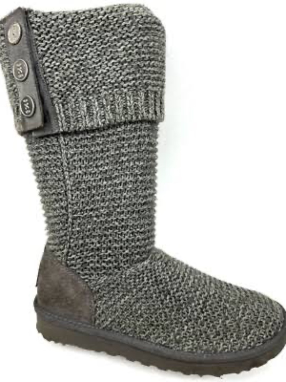 UGG Purl Cardy Knit Boots Gray Charcoal US 8 / EU 39 1094949